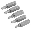 Набор вставок (бит) торцевых 1/4" Square №2 25 мм 5 предметов TOLSEN TT20280