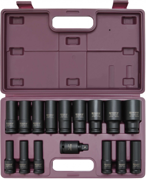 Набор головок торцевых ударных глубоких Thorvik S23S2116S (1/2"DR, 10-32 мм, 16 предметов)