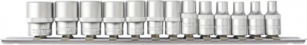 Набор головок торцевых Thorvik S11S1113SM (1/4"DR на держателе, 4-14 мм, 13 предметов)