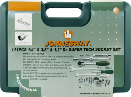 Набор инструмента универсальный JonnesWay S68H5234111S (111 пр.)