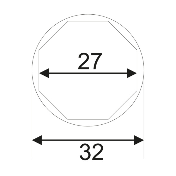 Головка для датчика КПП 8-ми гранная JTC-5242 (1/2"х27 мм)