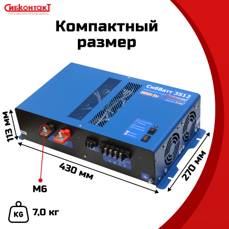 СибВатт 5012 инвертор, преобразователь напряжения DC/AC, 12В/220В, 5000Вт