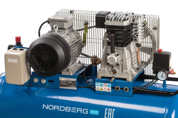 Компрессор поршневой с ременным приводом, объем 100 л NORDBERG ECO NCE100/520