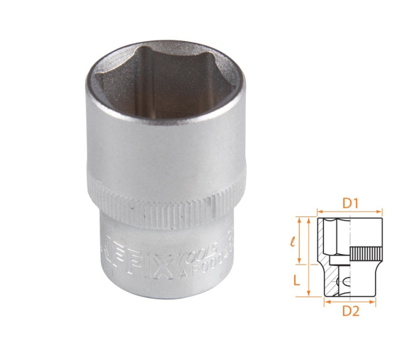 Головка торцевая стандартная шестигранная 1/2" 21 мм AFFIX AF00040021