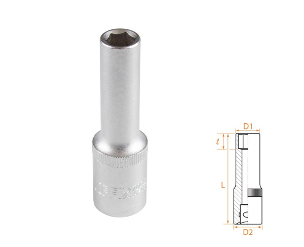 Головка торцевая глубокая шестигранная 1/2" 10 мм AFFIX AF00140010