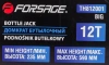 Домкрат бутылочный двухштоковый 12т (h min 235мм, h max 590мм)