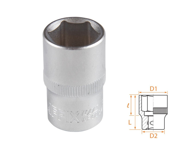 Головка торцевая стандартная шестигранная 1/2" 17 мм AFFIX AF00040017
