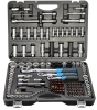 Набор инструментов 150+6пр.1/4''3/8''1/2''(6-гр.)(4-36мм, 3/8'':10-19мм 12гр., 1/2'':27,30,32,36-12гр.)+(биты 5/16'':М6,8,10,12,14, гибкий удлинитель 1/4'')