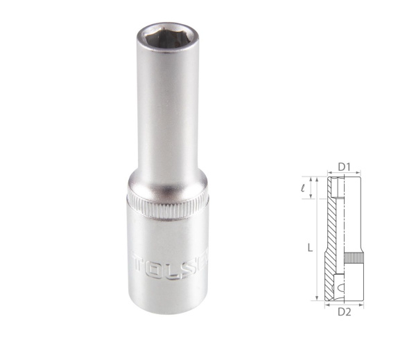 Головка торцевая глубокая шестигранная 1/2" 9 мм TOLSEN TT16559