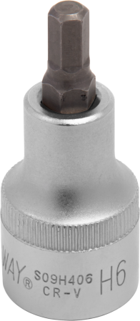 S09H406 Насадка торцевая 1/2"DR с вставкой-битой шестигранной, H6, 55 мм