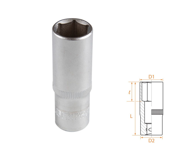 Головка торцевая глубокая шестигранная 3/8" 16 мм AFFIX AF00130016