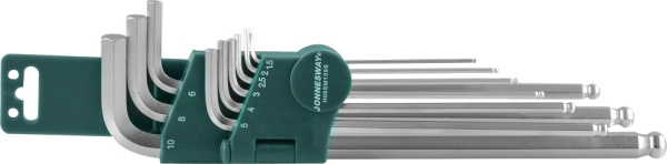 Комплект угловых шестиграников H06SM109S EXTRA LONG с шаром 1,5-10мм, 9 предметов S2 материал