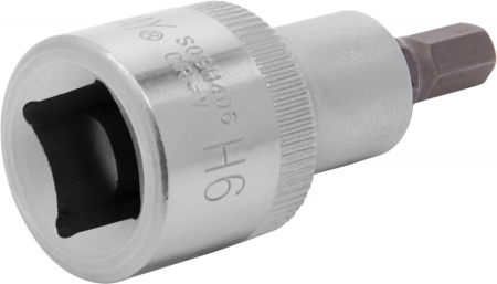 S09H406 Насадка торцевая 1/2"DR с вставкой-битой шестигранной, H6, 55 мм
