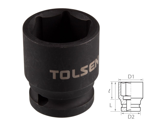 Головка торцевая ударная шестигранная 1/2" 23 мм TOLSEN TT18223