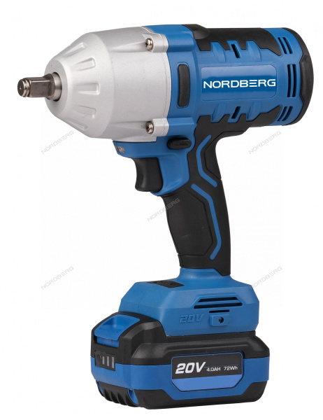 Гайковерт аккумуляторный NORDBERG NE810K ( 1/2", 20В, 1000Нм)