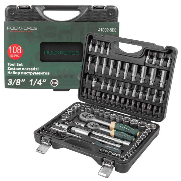 Набор инструментов 108 пр. 1/4''3/8''(6гр.)(4-22мм) - RF-41082-5DS-м