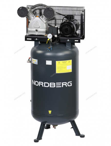 Компрессор вертикальный поршневой NORDBERG NCPV300/880 с ременной передачей 380 В, ресивер 270 л, 880 л/мин