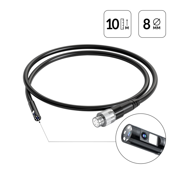 Зонд для видеоэндоскопа iCartool IC-V112A, 2 камеры, 10 м, 8 мм iCartool IC-VP112A-10-8-2
