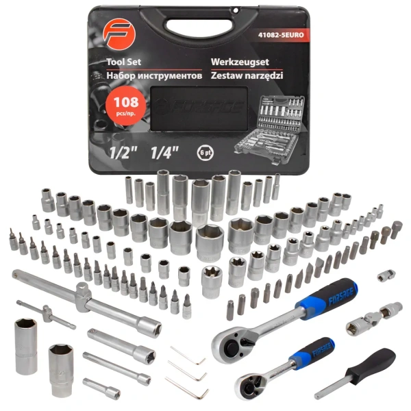 Набор инструментов 108пр. 1/2'', 1/4'' (6гр.)(4-22мм)