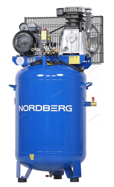 Компрессор вертикальный поршневой с ременной передачей NORDBERG NCEV150/480 (220 В, ресивер 150 л, 446 л/мин)