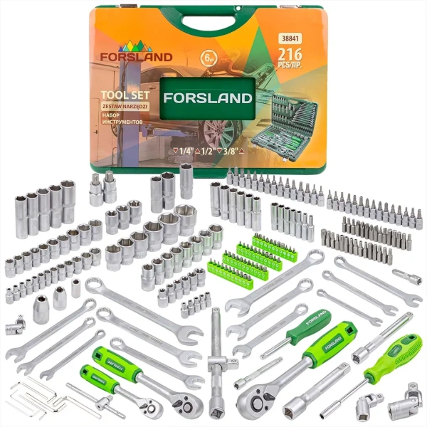 Набор инструментов 216пр. 1/4''3/8''1/2''(6гр, 12гр)