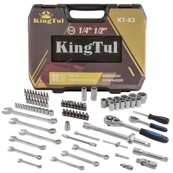 Набор инструментов 82пр.1/4'',1/2''(6гр.)(4-32мм)