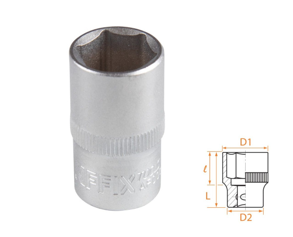 Головка торцевая стандартная шестигранная 1/2" 16 мм AFFIX AF00040016