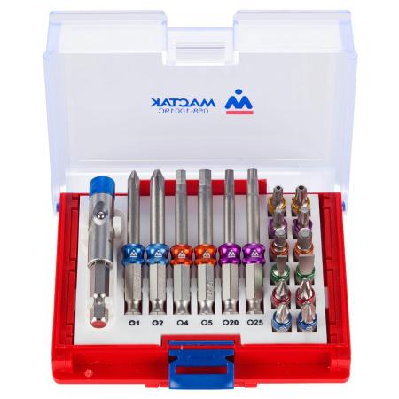 Набор вставок (бит) 1/4", TORX, HEX, PZ, PH, SLOT, 19 предметов МАСТАК 058-10019C