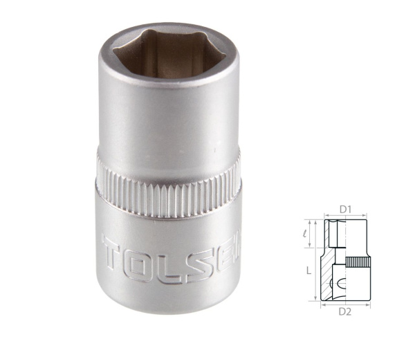 Головка торцевая стандартная шестигранная 1/2" 13 мм TOLSEN TT16513