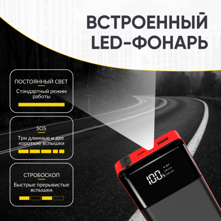 Пусковое устройство 12В, 8 000 мАч, 200/400А iCartool IC-JSD08N