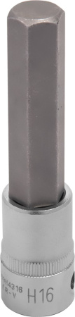 S09H4316 Насадка торцевая 1/2"DR с вставкой-битой шестигранной, H16, 100 мм