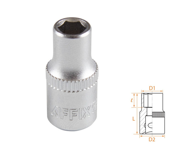 Головка торцевая стандартная шестигранная 1/4" 5,5 мм AFFIX AF00020055