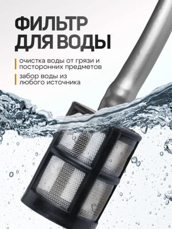 Мойка высокого давления аккумуляторная (21В,15 Бар,2.8 л/мин, батарея 1500 мАч, зарядка 3-5ч, насос аллюминий, щеточный двигатель)